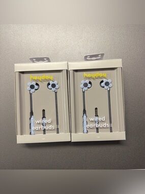 2pk Heyday Mic Remote In-Ear Earbuds Wired 3.5mm Jack On-Cable Mic Black/Blue